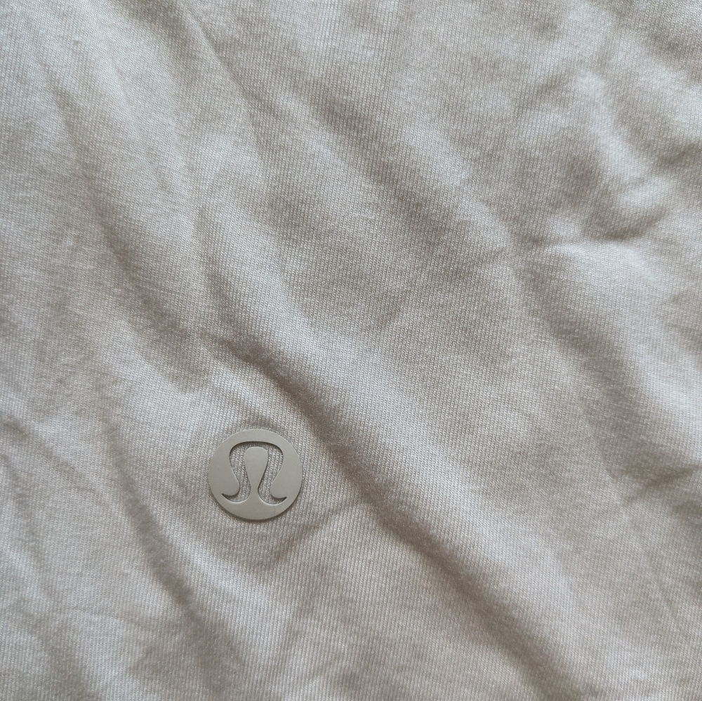 Lululemon Light Cream Logo Long Sleeve Tee - Subtle Neutral